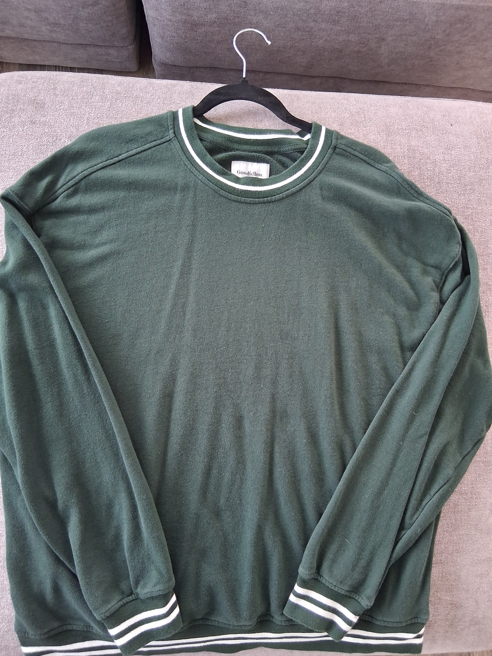 Goodfellow & Co Forest Green Crewneck with White Stripe